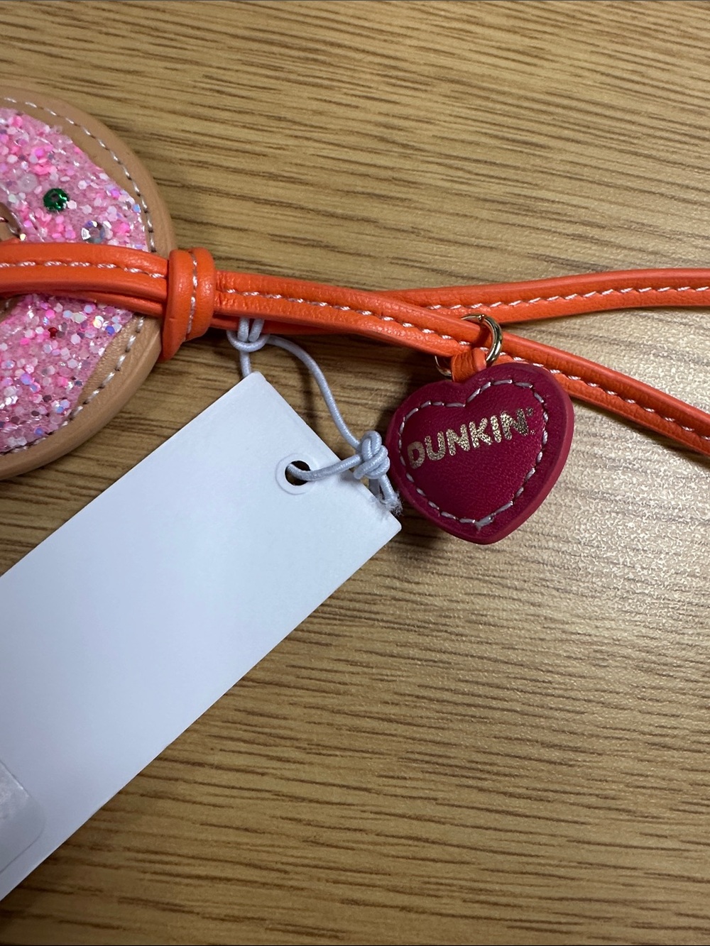 Stoney Clover Lane Pink Glitter Donut Wristlet with Orange Strap - Picture 3 of 4